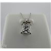 Image 1 : 14K WHITE GOLD DIAMOND SOLITAIRE PENDANT W/ CHAIN