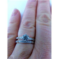 18K WHITE & ROSE GOLD DIAMOND ENGAGEMENT/BAND RING