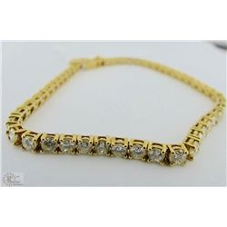 18K YELLOW GOLD DIAMOND TENNIS BRACELET