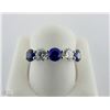 Image 1 : 18K WHITE GOLD DIAMOND & SAPPHIRE ANNIVERSARY RING
