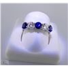 Image 2 : 18K WHITE GOLD DIAMOND & SAPPHIRE ANNIVERSARY RING