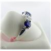 Image 3 : 18K WHITE GOLD DIAMOND & SAPPHIRE ANNIVERSARY RING