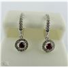 Image 1 : 10K WHITE GOLD RUBY AND DIAMOND EARRINGS