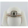 Image 2 : 18K ROSE GOLD DIAMOND ENGAGEMENT/BAND RING SET
