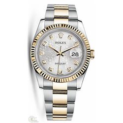 18K/SS ROLEX DATEJUST DIAMOND DIAL WATCH