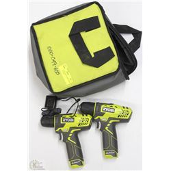 RYOBI SET OF 2 SMALL DRILLS WITH CORDS IN FABRIC