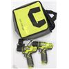 Image 1 : RYOBI SET OF 2 SMALL DRILLS WITH CORDS IN FABRIC
