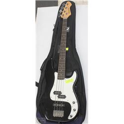 RENEGADE BASS GUITAR BLACK/WHITE WITH SOFT CASE