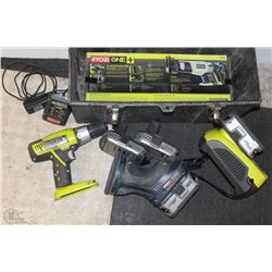TOOLBOX WITH  RYOBI TOOLSET LITHIUM ION 18V