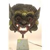 Image 1 : 19" ORIENTAL WOOD DRAGON MASK LAMP ON STONE BASE