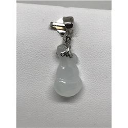 #4-STERLING SILVER JADE PENDANT