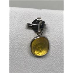 #5-14K YELLOW SAPPHIRE DIAMOND PENDANT