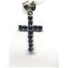 Image 1 : #7-STERLING SILVER SAPPHIRE CROSS PENDANT