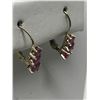 Image 2 : #11-14K YELLOW GOLD RUBY EARRINGS