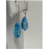 Image 2 : #12-10K YELLOW GOLD BLUE TOPAZ TEAR DROP EARRINGS