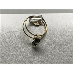 #13-14K YELLOW GOLD BLACK DIAMOND EARRINGS