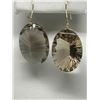 Image 1 : #18-14K YELLOW GOLD SMOKEY QUARTZ DROP EARRINGS
