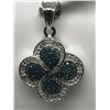 Image 1 : #22-STERLING SILVER BLUE DIAMOND PENDANT
