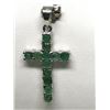 Image 1 : #23-STERLING SILVER EMERALD CROSS PENDANT
