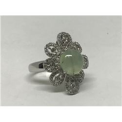 #24-STERLING SILVER PRASIOLITE & CUBIC