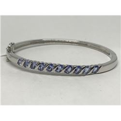 #27-STERLING SILVER TANZANITE BRACELET