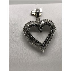 #32-STERLING SILVER BLACK & WHITE DIAMOND
