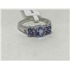 Image 2 : #36-STERLING SILVER TANZANITE RING