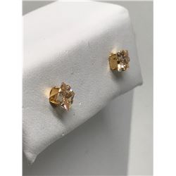 #38-14K CUBIC ZIRCONIA EARRING