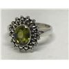 Image 1 : #42-STERLING SILVER GREEN EMERALD PERIDOT RING