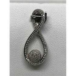 #46-STERLING SILVER DIAMOND PENDANT NECKLACE