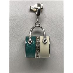 #47-STERLING SILVER DIAMOND PURSE STYLE