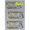 Image 1 : SHEET W/THREE 1973 CANADIAN $1 BILLS