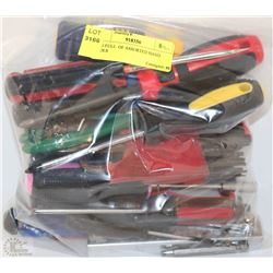 BAG OF ASSORTED HAND TOOLS