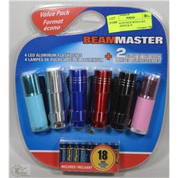 NEW VALUE PACK WITH 6 LED FLASHLIGHTS & 18