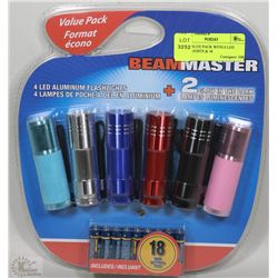 NEW VALUE PACK WITH 6 LED FLASHLIGHTS & 18