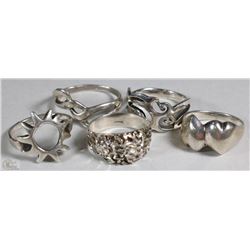 ESTATE LOT STERLING RINGS LADIES x5 INCLUDING