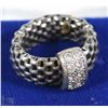 Image 1 : 925 ITALY WOMENS STERLING MESH RING WITH FLOATING