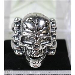 MEN'S HEAVY STAINLESS STEEL SKULL RING