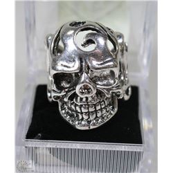 MEN'S HEAVY STAINLESS STEEL SKULL RING SZ10