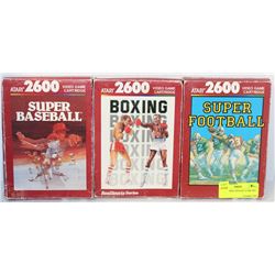 SET OF THREE VINTAGE ATARI 2600 VIDEO