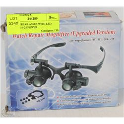 JEWELLERS GLASSES WITH LED LIGHTS  10-25 POWER