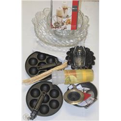 BOX OF NEW & GENTLY USED KITCHEN ITEMS