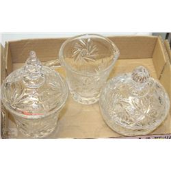 PINWHEEL SUGAR AND CREAM SET WITH CANDY DISH