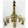 Image 1 : DECORATIVE DECANTER WITH 5 MATCHING GLASSES