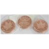 Image 1 : LOT OF THREE 1 OUNCE FINE (.999) COPPER TOKENS