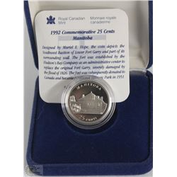 1992 CANADIAN SILVER (92.5) 25 CENT COIN
