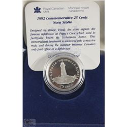 1992 CANADIAN SILVER (92.5) 25 CENT COIN