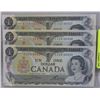 Image 1 : 1973 CANADIAN UNCIRC. $1 CONSECUTIVE #S LOT OF 3