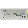 Image 1 : RADAR NOTE CANADA $20 BANKNOTE UNCIRCULATED