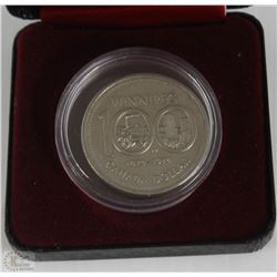 CASED WINNIPEG 100 1874-1974 CANADA DOLLAR